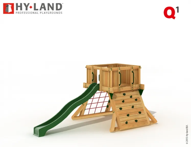 Spielturm HY LAND Q-Serie Kletterturm mit Rutsche DIN EN 1176